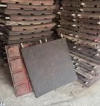 Rubberen tegels 50x50 100x50, Tuin en Terras, Gebruikt, Overige typen, Rubber, Ophalen of Verzenden