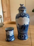 Delfts Blauw Vaas & Potje - Beschadigd, Antiek en Kunst, Ophalen