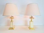 set vintage tafellamp le dauphin messing kristal fruit  ´70, N, Ophalen of Verzenden, N, Minder dan 50 cm