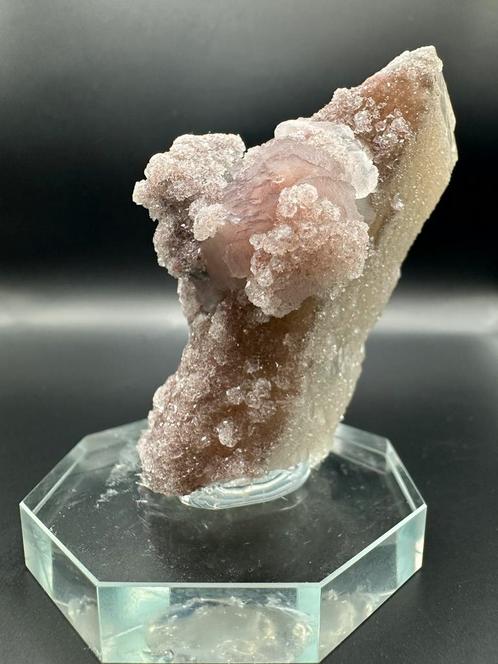 Calciet op “candle quartz” – Inner Mongolië, Verzamelen, Mineralen en Fossielen, Mineraal, Ophalen of Verzenden