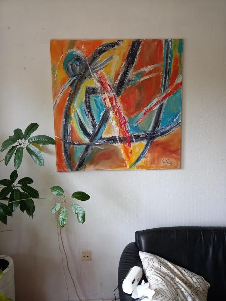 There's always a river somewhere, schilderij van Ed Bos, Antiek en Kunst, Kunst | Schilderijen | Abstract, Ophalen