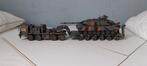 Moderne Duitse famo truck met oplegger en Leopard tank 1:35, Hobby en Vrije tijd, Ophalen of Verzenden, 1:32 tot 1:50, Tank, Overige merken