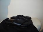 Saint Laurent sandalen donker blauw leer brede banden IGST36, Slippers, Verzenden, Blauw, Saint laurent