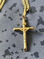 Ketting met kruis 14kr., Ophalen of Verzenden, Zo goed als nieuw, Kruis of Symbool, Goud