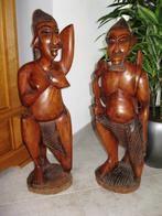 1977 Afrikaans Iroko hardhout 2 Grote zware beelden, Ophalen