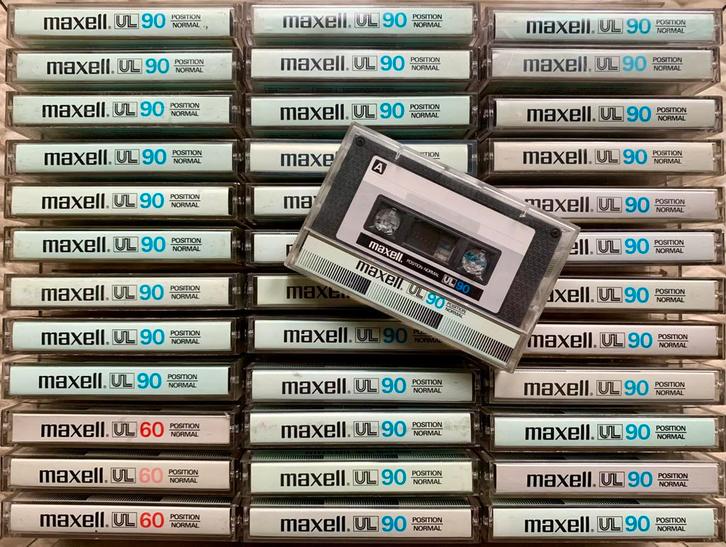 38x Maxell UL90 UL60 1982 cassettebandjes UL 90 60 cassettes, Cd's en Dvd's, Cassettebandjes, Gebruikt, Voorbespeeld, 2 t/m 25 bandjes
