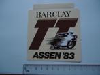 sticker oud TT ASSEN motorrace 1983 Barclay Kenny Roberts, Verzenden, Zo goed als nieuw, Bedrijf of Vereniging