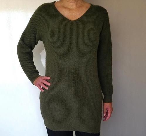 Leuke lange trui S donkergroen, Kleding | Dames, Truien en Vesten, Zo goed als nieuw, Maat 36 (S), Groen, Ophalen of Verzenden