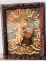 Antieke religieuze prent met houten lijst, Antiek en Kunst, Kunst | Schilderijen | Klassiek, Ophalen of Verzenden