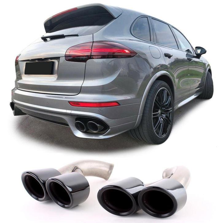 Uitlaat Sierstuk Zwart Voor Porsche Cayenne 92A Facelift 201, Auto diversen, Tuning en Styling, Ophalen of Verzenden