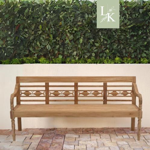 Landelijke klassieke tuinbank - Cardiff teakhout, Tuin en Terras, Tuinbanken, Nieuw, Teakhout, Ophalen of Verzenden