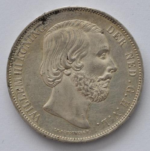2 1/2 Gulden 1874, Postzegels en Munten, Munten | Nederland, Losse munt, 2½ gulden, Koning Willem III, Zilver, Verzenden