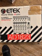 Etek AD1823 Analoge Mixer - 18 Kanalen, Ophalen of Verzenden, Gebruikt, 10 tot 20 kanalen, Microfooningang