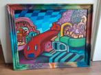 Abstract Schilderij Hugo Bertels - "The Catwalk", Antiek en Kunst, Ophalen