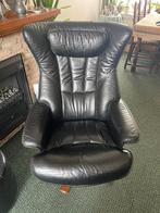 Lederen draaifauteuil met hoofdkussen, Ophalen, Gebruikt, 75 tot 100 cm, 50 tot 75 cm