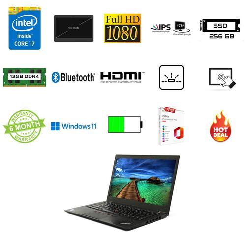 Lenovo T460 i7-6600U 3.4 GHZ 12GB 256GB SSD Touch Office 24, Computers en Software, Windows Laptops, Gebruikt, 14 inch, SSD, 3 tot 4 Ghz