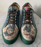 Sneakers maat 38,5/ 39 vintagelook poezentekening groen dots, Nieuw, Groen, Ophalen of Verzenden, Sneakers of Gympen