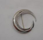 Zilveren modernist broche met markasiet steentjes nr.500, Sieraden, Tassen en Uiterlijk, Broches, Verzenden, Minder dan 4 cm, Zo goed als nieuw