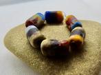 Handgemaakt set unieke glaskralen, aarde tinten met blauw., Ophalen of Verzenden, Nieuw, Kraal