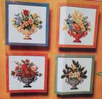 DMC Telpatronen bloemenschalen, 4 Jaargetijden+kleurnummers, Ophalen of Verzenden