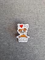 1 leuke pin met de tekst I love my Boxer te koop, Ophalen of Verzenden, Nieuw, Dier of Natuur, Speldje of Pin