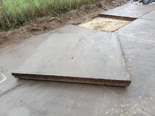Gebruikte Stelcon Betonplaten – 200x200x12 cm, Tuin en Terras, Tegels en Klinkers, Gebruikt, Overige typen, Beton, Verzenden