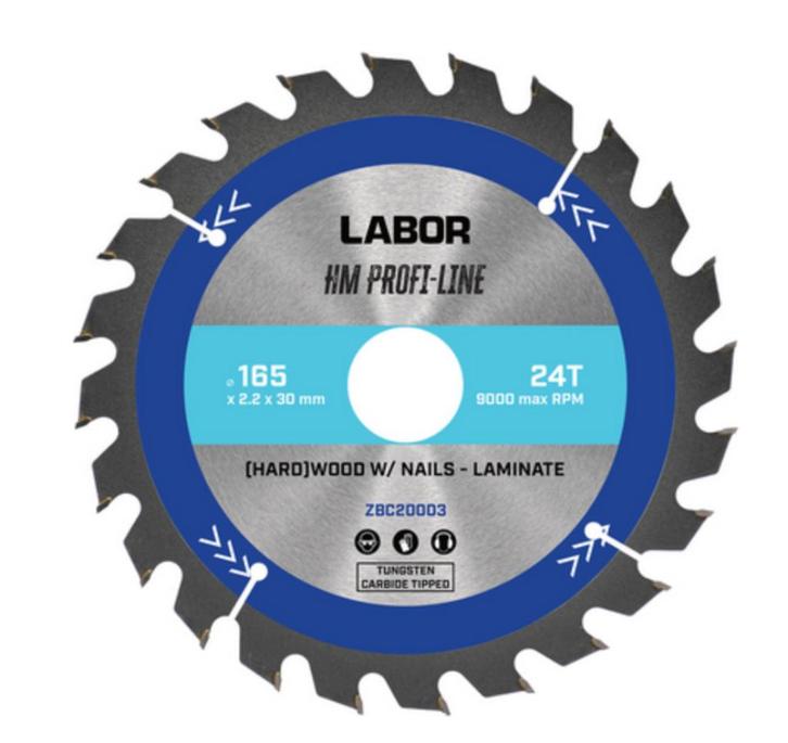 Cirkelzaagblad Labor Hard hout 165 24T, Doe-het-zelf en Verbouw, Gereedschap | Zaagmachines, Nieuw, Overige typen, 1200 watt of meer