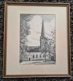 Mooie ingelijste pentekening van Jan Wilmink, Antiek en Kunst, Kunst | Tekeningen en Foto's, Ophalen of Verzenden