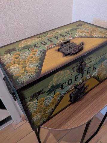 Vintage Koffiekist - Decoratief & Functioneel beschikbaar voor biedingen