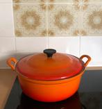 Cousances/le Creuset gietijzeren pan | gevlamd oranje, Huis en Inrichting, Ophalen of Verzenden, Zo goed als nieuw, Gietijzer