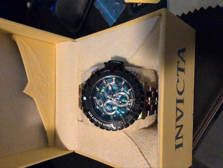 Invicta Sea Hunter 34723 Quartz Herenhorloge - 57mm Zwart, Sieraden, Tassen en Uiterlijk, Horloges | Heren, Zo goed als nieuw
