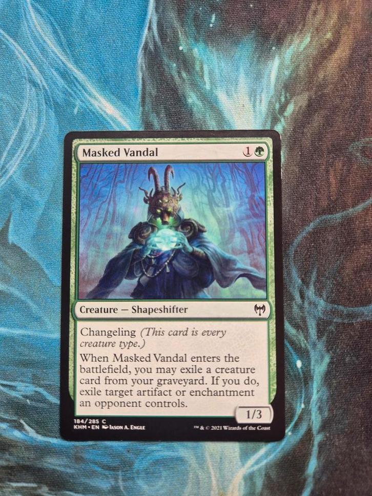 Masked Vandal - Kaldheim, Hobby en Vrije tijd, Verzamelkaartspellen | Magic the Gathering, Zo goed als nieuw, Losse kaart, Ophalen of Verzenden