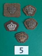 Kroon zilver, goud oud model mouwembleem, Ophalen of Verzenden, Landmacht, Nederland, Embleem of Badge