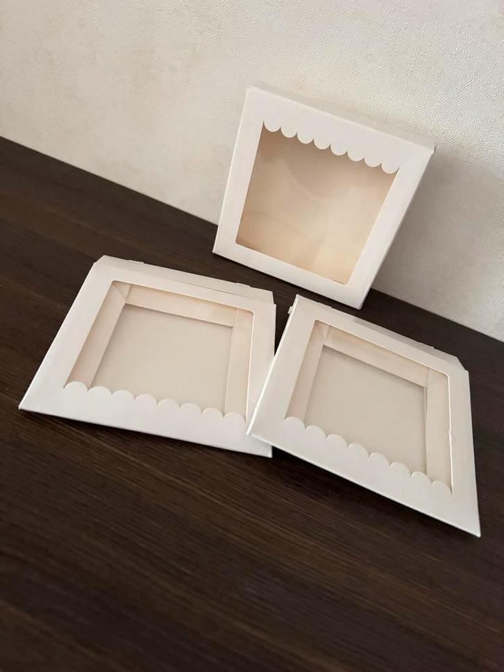 Koek Doosjes met Luifel - 3 stuks, Hobby en Vrije tijd, Taarten en Cupcakes maken, Nieuw, Serveervorm, Ophalen of Verzenden