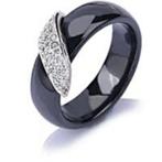 Black Ceramic Lady Ring - Size: 18,5mm, Sieraden, Tassen en Uiterlijk, Ringen, Verzenden, Zwart, Zo goed als nieuw, Dame