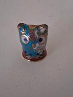 Unieke Emaille Vingerhoed Uil / Kat - Chinese Cloisonné -, Verzamelen, Vingerhoedjes, Ophalen of Verzenden, Zo goed als nieuw