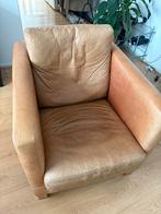 Cognac leren Montel fauteuil, Huis en Inrichting, Fauteuils, Ophalen, Gebruikt, 50 tot 75 cm, Leer