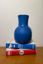 Vintage Fat Lava Vaas in blauwe kleur, Gebruikt, Blauw, Aardewerk of Porselein, Ophalen of Verzenden