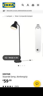 Twee staande lampen Ikea Hektar, Huis en Inrichting, Lampen | Vloerlampen, Ophalen, Zo goed als nieuw, 150 tot 200 cm