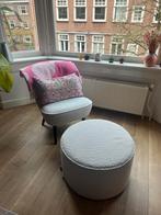 Fauteuil & poef, Huis en Inrichting, Fauteuils, Ophalen, Zo goed als nieuw, 75 tot 100 cm, 50 tot 75 cm