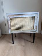 Houten (nacht) kastje met webbing , zelf schilderen, Ophalen, Gebruikt, 45 tot 65 cm, Minder dan 55 cm