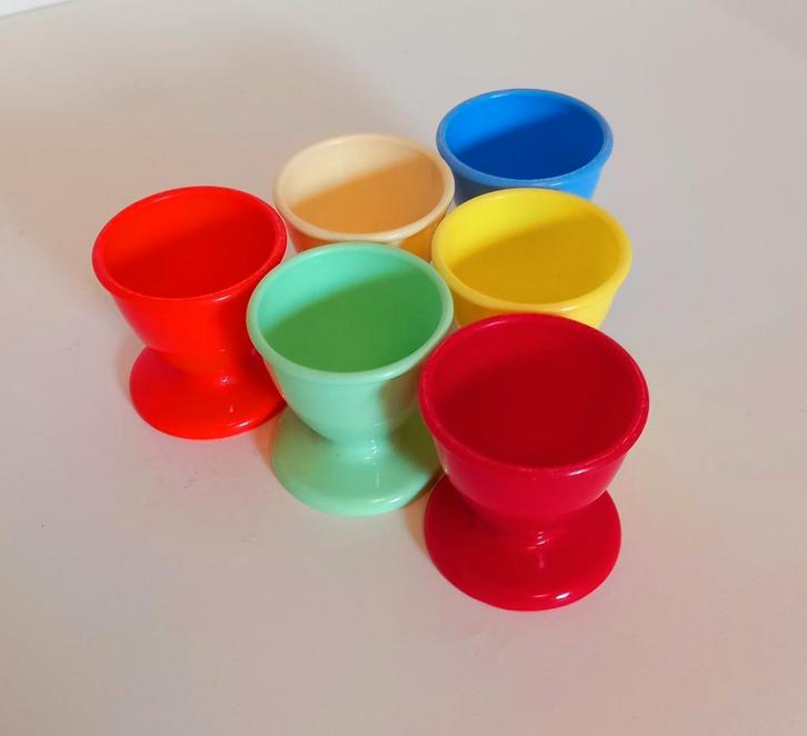 6 Kayser West Germany eierdopjes/eierdop jaren 50 vintage, Verzamelen, Retro, Huis en Inrichting, Ophalen of Verzenden