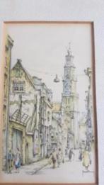 Litho met aquarel Westerkerk Amsterdam Henk Hoefman gesign, Antiek en Kunst, Kunst | Litho's en Zeefdrukken, Ophalen