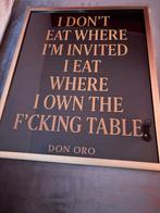 Luxe Don Oro Quote Canvas in Gouden Lijst – Zwart/Goud, Ophalen of Verzenden, Nieuw