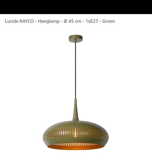 RAYCO Lucide Hanglamp mat groen / goudkleurig., Huis en Inrichting, Lampen | Hanglampen, Nieuw, Minder dan 50 cm, Ophalen of Verzenden