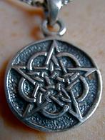 Zilveren 925 zilver kettinghanger mooi amulet met pentagram, Verzenden, Nieuw, Kruis of Symbool, Zilver