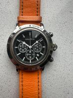 Nautica Chronograaf, Sieraden, Tassen en Uiterlijk, Horloges | Heren, Overige merken, Staal, Ophalen of Verzenden, Leer