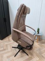 Prominent sta op stoel relax fauteuil stervoet Mocca luxe, Minder dan 75 cm, Leer, Ophalen of Verzenden, Zo goed als nieuw