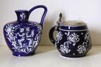 Blauw aardewerk set met afbeelding Edelweiss (2x), Ophalen