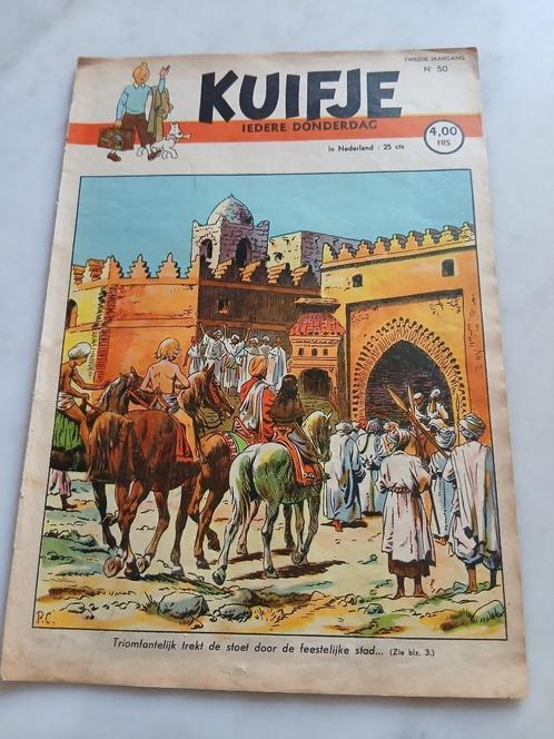 Weekblad Kuifje 1947 nr 50, cover Cuvelier, in goede staat, Boeken, Stripboeken, Gelezen, Eén stripboek, Ophalen of Verzenden